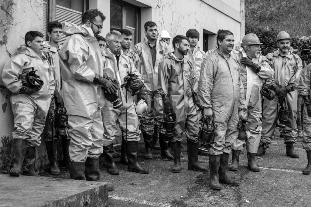 Rodaje de la serie de televisión “La Zona”. Pozo Candín. Langreo. Asturias. 2017