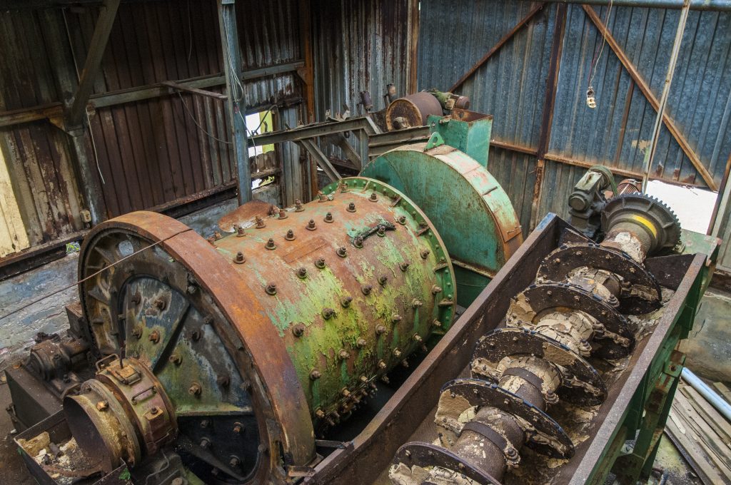 Mina San José. Interior de la planta de tratamiento del mineral. Novales. Alfoz de Lloredo, Cantabria. 2017