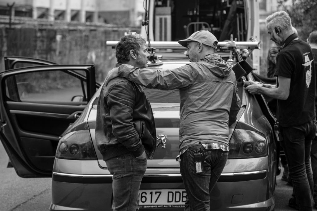 El actor Eduard Fernández durante el rodaje de la serie de TV “La Zona”. Pozo Candín. Langreo. Asturias. 2017