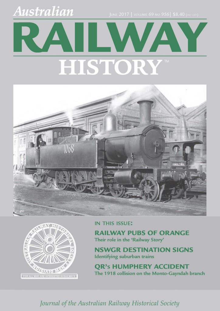 Portada de la revista Australian Railway History. Junio de 2017
