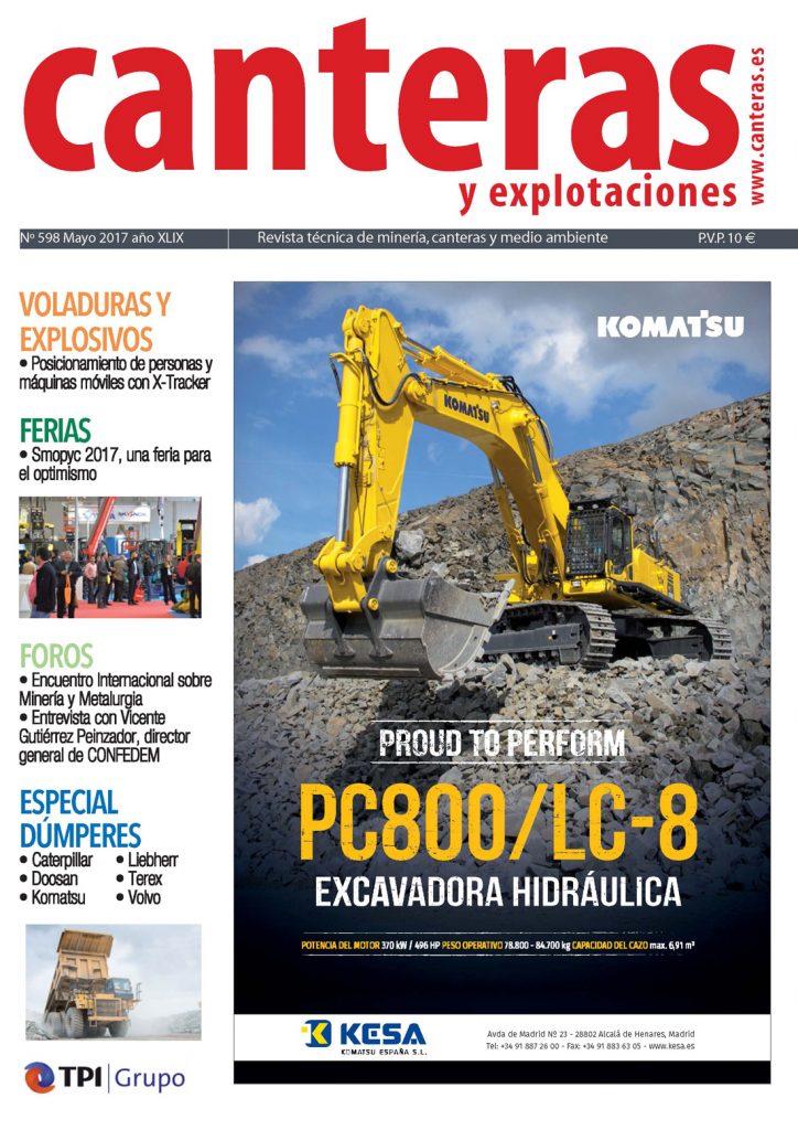 Portada de la revista Canteras y Explotaciones. Mayo de 2017