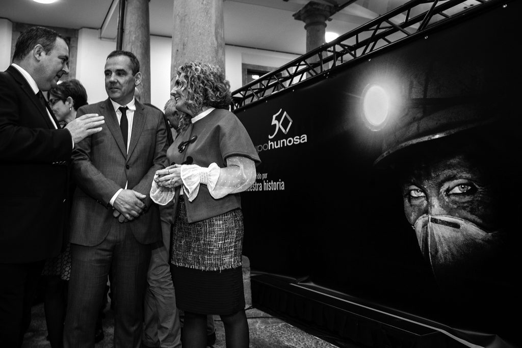 María Teresa Mallada, presidenta de la empresa HUNOSA, durante el acto de celebración de los 50 años de la empresa. Ridea. Oviedo. Asturias. 2017