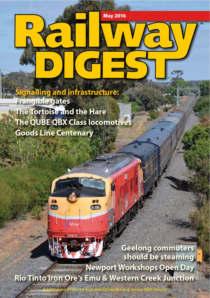Portada de la revista Railway Digest. Mayo de 2016