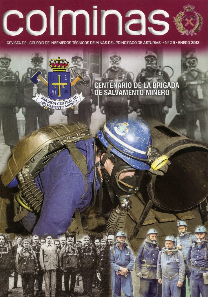 Portada de la revista Colminas. Colegio de Ingenieros Técnicos de Minas de Asturias. Nº 29. Enero de 2013.