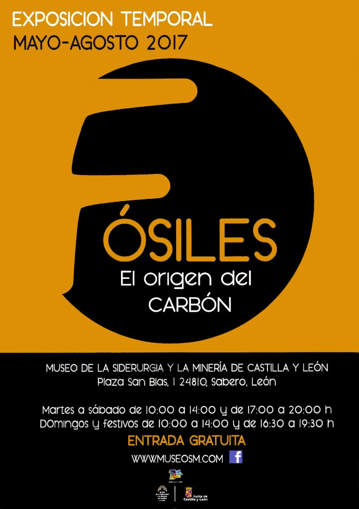 Folleto de la exposición “Fósiles. El Origen del Carbón”, del Museo de la Siderurgia y la Minería de Castilla y León. Sabero. León. Mayo-Agosto 2017