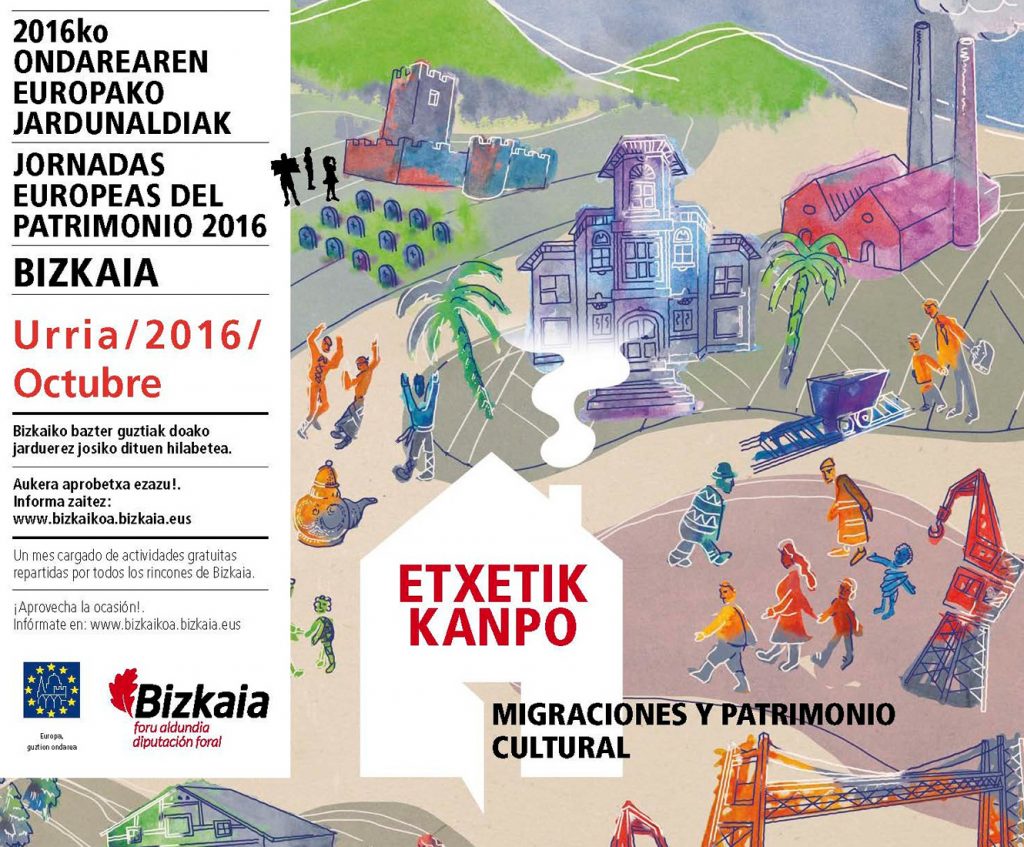 Cartel de las Jornadas Europeas del Patrimonio 2016. Bizkaia. Octubre de 2016