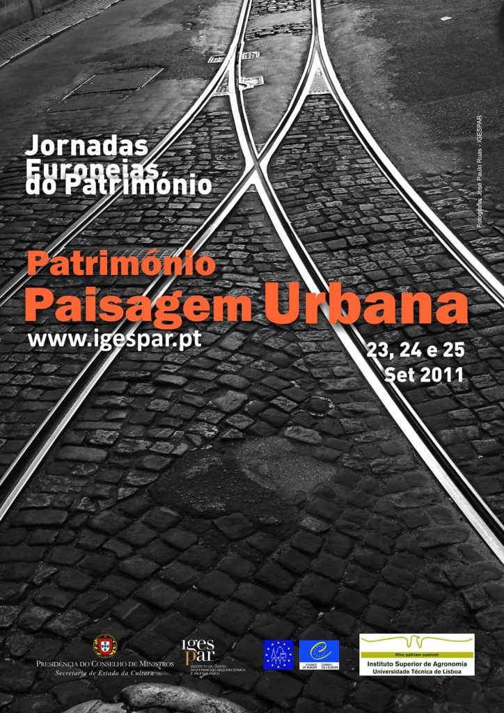 Cartel de las Jornadas Europeias do Património. Património e Paisagem Urbana. IGESPAR. Portugal. Septiembre de 2011