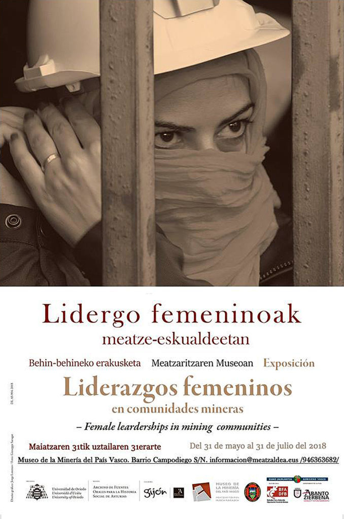 Cartel de la exposición Liderazgos femeninos en las comunidades mineras. Museo de la Minería del Pais Vasco. Gallarta. Abanto-Zierbena. Bizkaia 2018