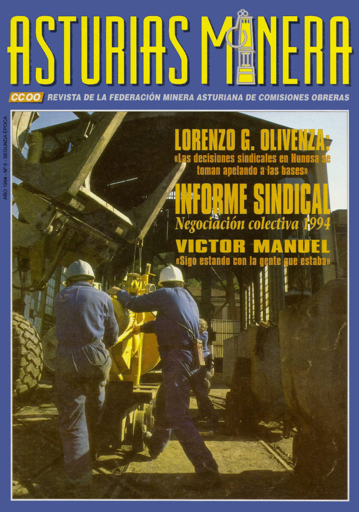Portada de la revista Asturias Minera, editada por la federacion minera asturiana de Comisiones Obreras. Nº 6. 1984