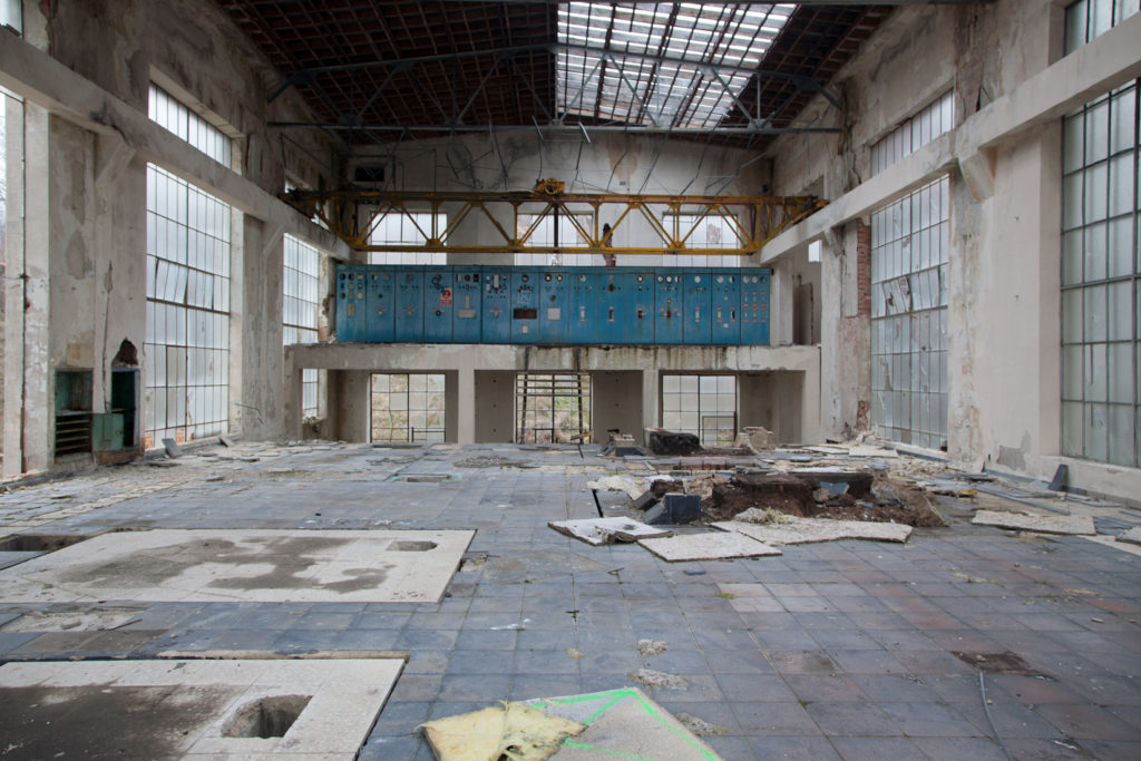 Interior del edificio auxiliar. Pozo Herrera II. Olleros de Sabero. Leon. 2017.
