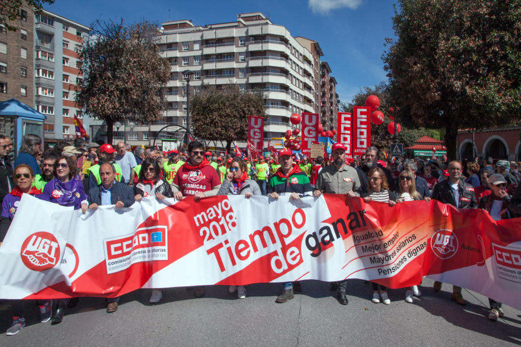 Manifestación del 1 de Mayo. Langreo. Asturias. 2018.