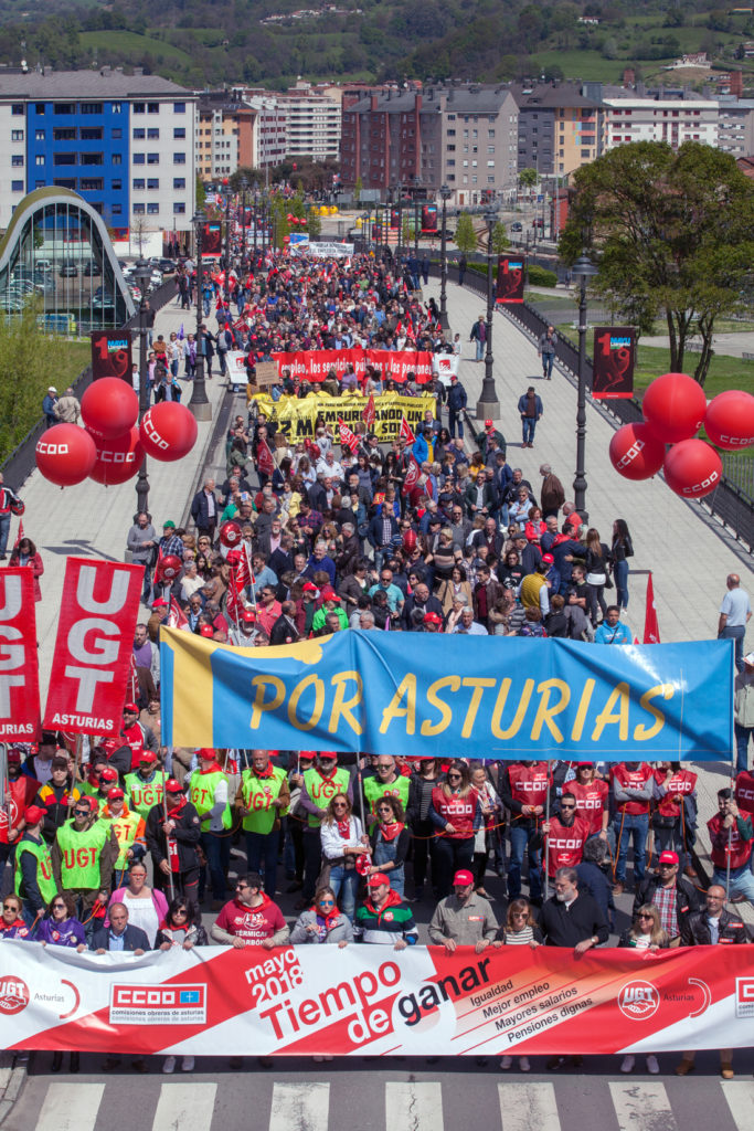 Manifestación del 1 de Mayo. Langreo. Asturias. 2018.