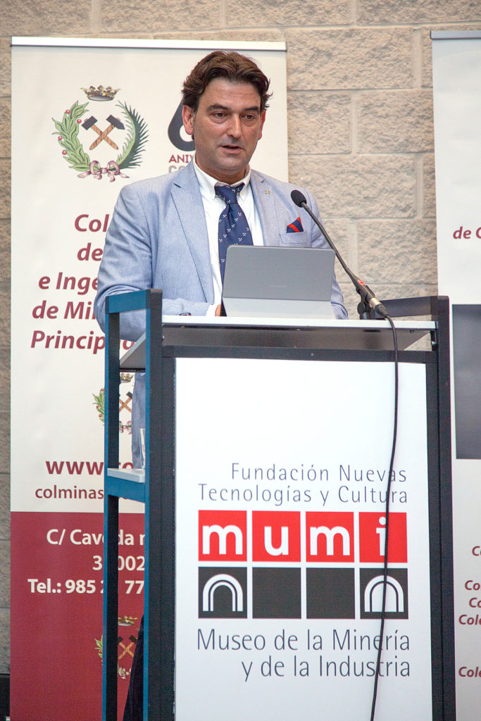 José Augusto Suárez, Presidente del Colegio de Graduados e Ingenieros Técnicos de Minas y Energía de Asturias, durante la celebración del 60 Aniversario del Colegio de Ingenieros Técnicos de Minas. Museo de la Minería El Entrego. San Martín del Rey Aurelio 2018