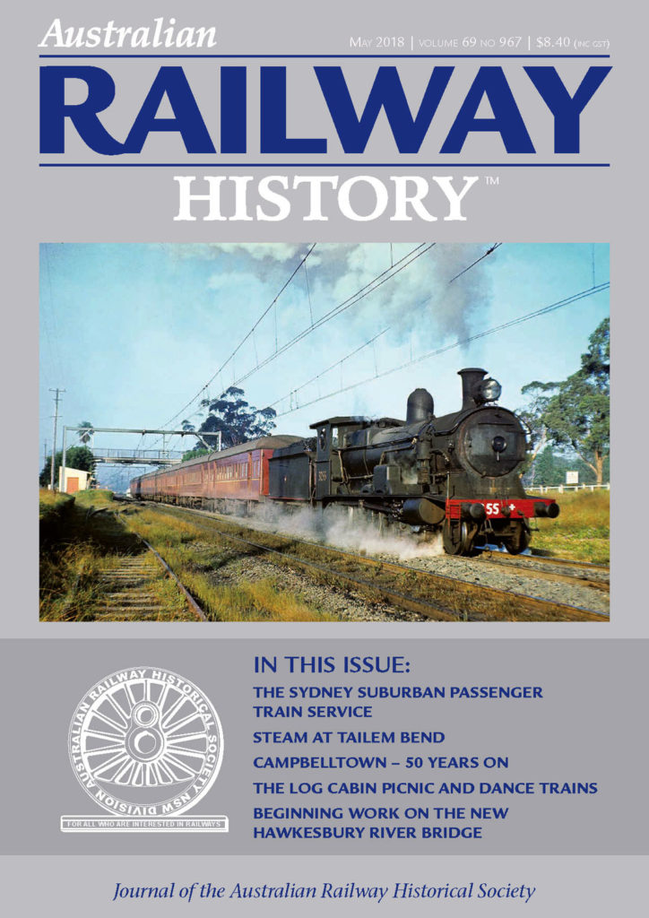 Portada de la revista Australian Railway History. Mayo 2018