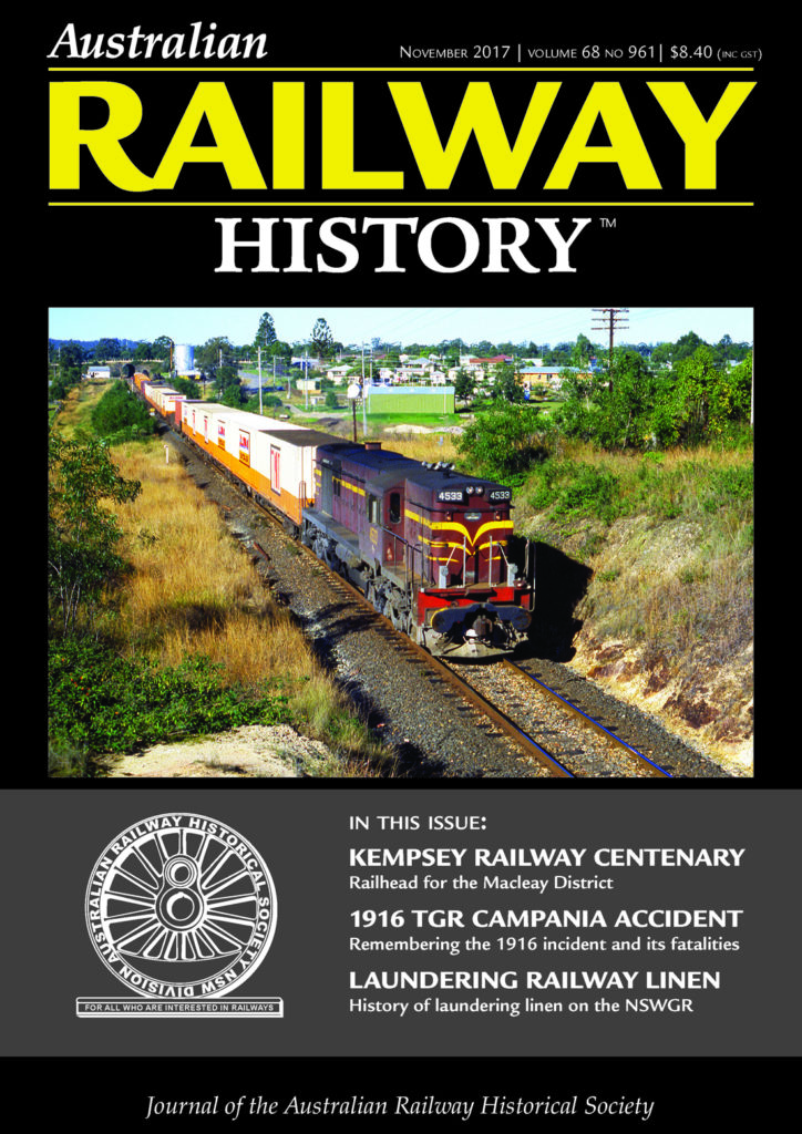 Revista Australian Railway History. n961. Noviembre 2017