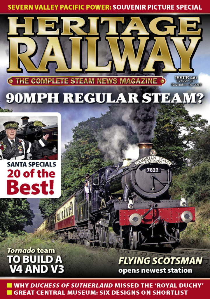 Portada de la revista Heritage Railway. Numero 221. Octubre – Noviembre 2016
