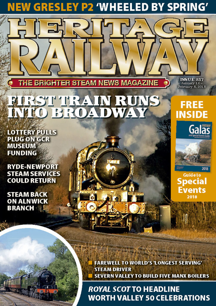 Portada de la revista Heritage Railway. Numero 237. Enero – Febrero 2018
