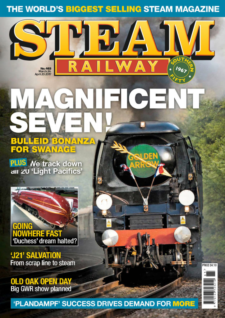 Portada de la revista Steam Railway. Numero 465, del 24 de Marzo al 20 de Abril de 2017