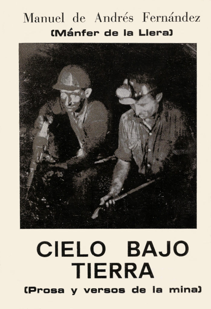 Portada del libro Cielo bajo tierra, de Manuel de Andrés Fernández (Mánfer de la Llera). Oviedo. 1982.