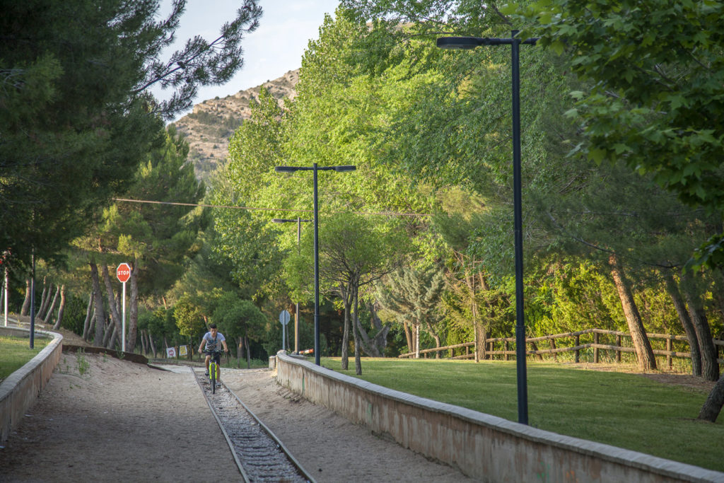 Antiguo trazado del Ferrocarril minero. Parque Temático de la Minería y el Ferrocarril. Utrillas. Teruel 2018
