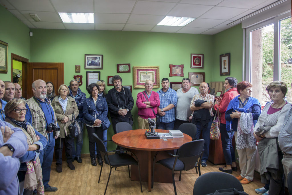 Visita de antiguos trabajadores mineros de la Cuenca de Sabero, a la brigada de Salvamento Minero de Hunosa. Pozo Fondón. Langreo. Asturias 2017