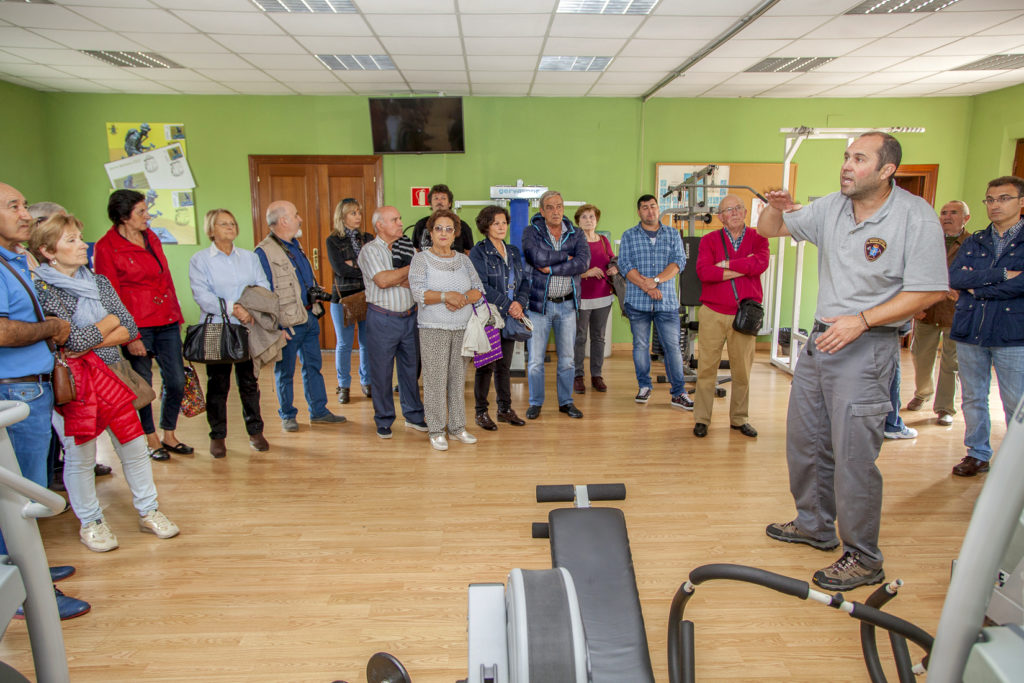 Visita de antiguos trabajadores mineros de la Cuenca de Sabero, a la brigada de Salvamento Minero de Hunosa. Pozo Fondón. Langreo. Asturias 2017
