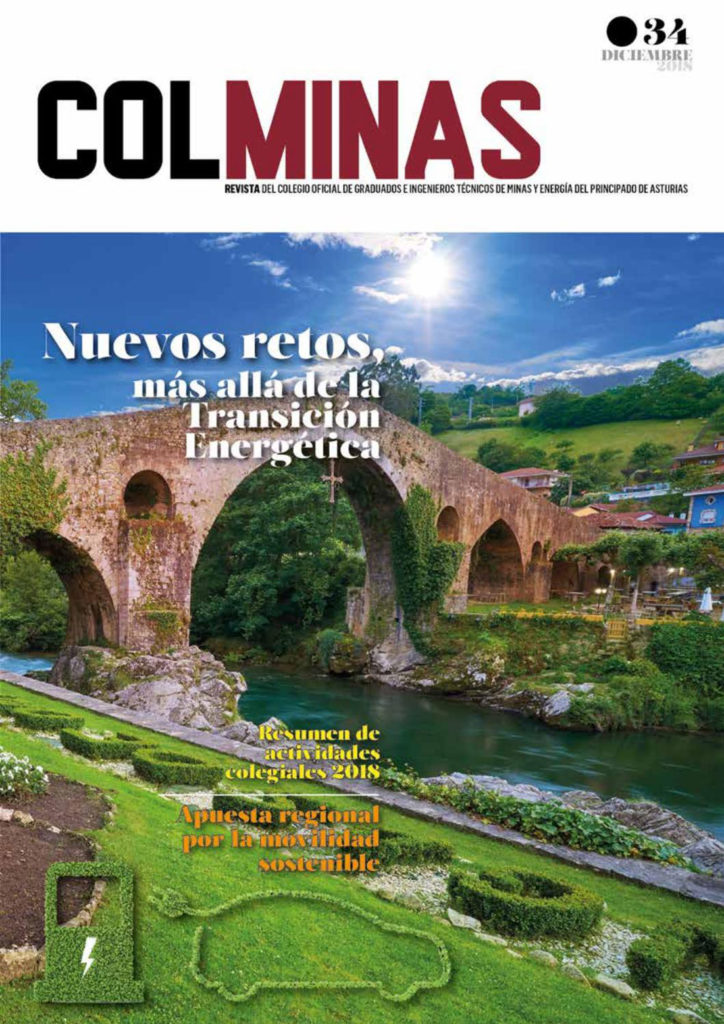 Portada de la revista Colminas. Colegio de Ingenieros Técnicos de Minas de Asturias. Nº 34. Diciembre de 2018