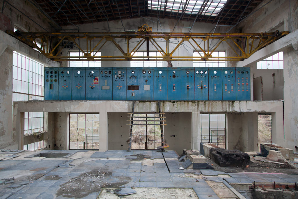 Interior del edificio auxiliar. Pozo Herrera II. Olleros de Sabero. Leon. 2017.