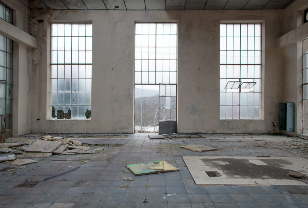 Interior del edificio auxiliar. Pozo Herrera II. Olleros de Sabero. Leon. 2017.