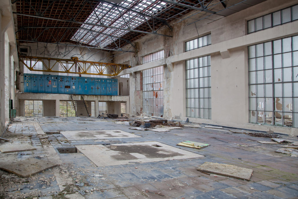 Interior del edificio auxiliar. Pozo Herrera II. Olleros de Sabero. Leon. 2017.