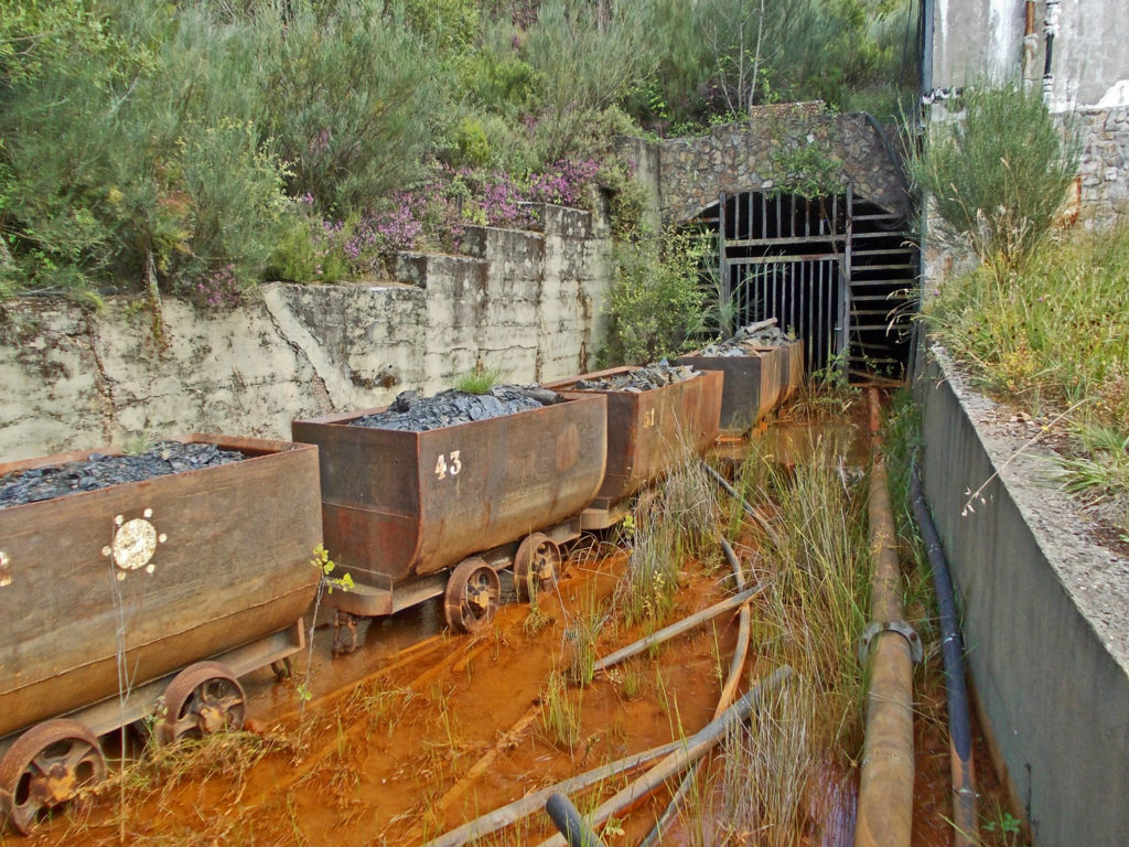 Vagones aparcados en las Instalaciones abandonadas de la Mina MINEX, de UMINSA. San Andrés de las Puentes. Torre del Bierzo. León 2018