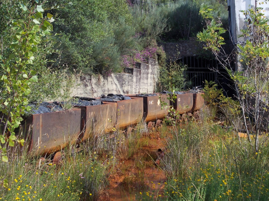 Vagones aparcados en las Instalaciones abandonadas de la Mina MINEX, de UMINSA. San Andrés de las Puentes. Torre del Bierzo. León 2018