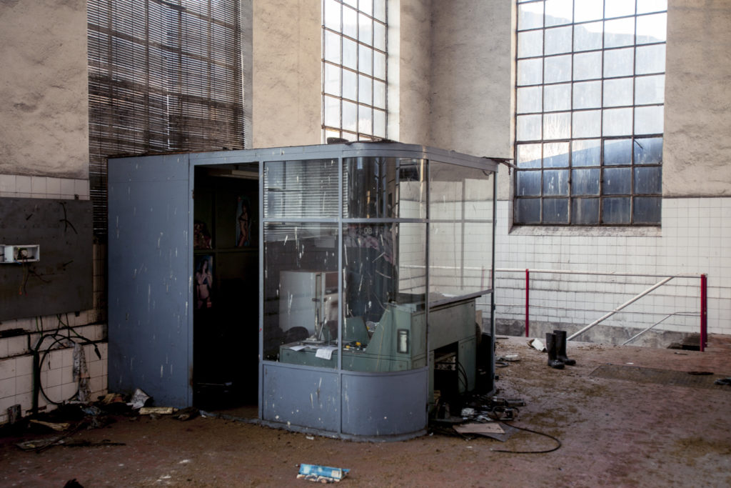 Sala de maquinas del Pozo Calderón de la MSP, Villager de Laciana, Villablino, León 2017