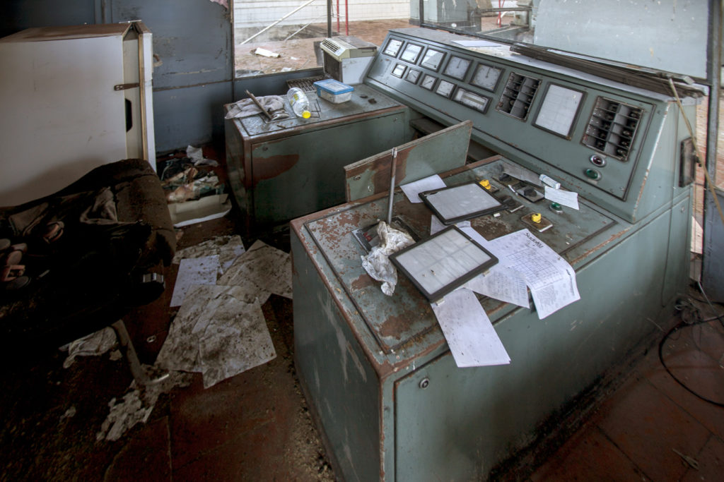 Sala de maquinas del Pozo Calderón de la MSP, Villager de Laciana, Villablino, León 2017