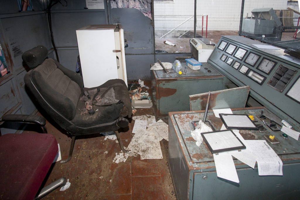 Sala de maquinas del Pozo Calderón de la MSP, Villager de Laciana, Villablino, León 2017