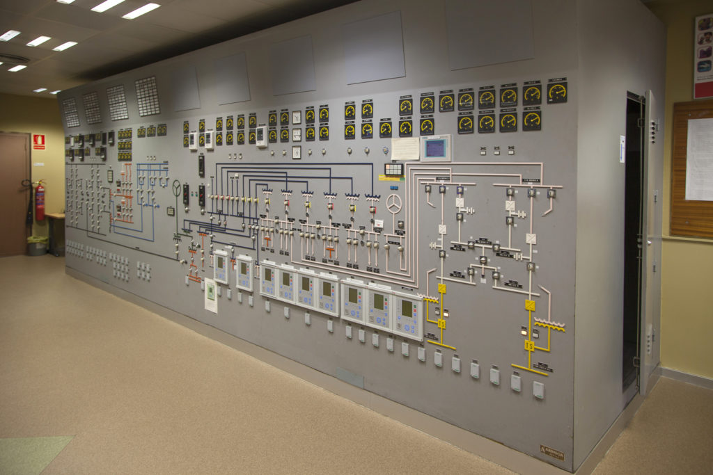 Sala de control de la Central Térmica de Soto de Ribera. EDP. Ribera de Arriba. Asturias 2019