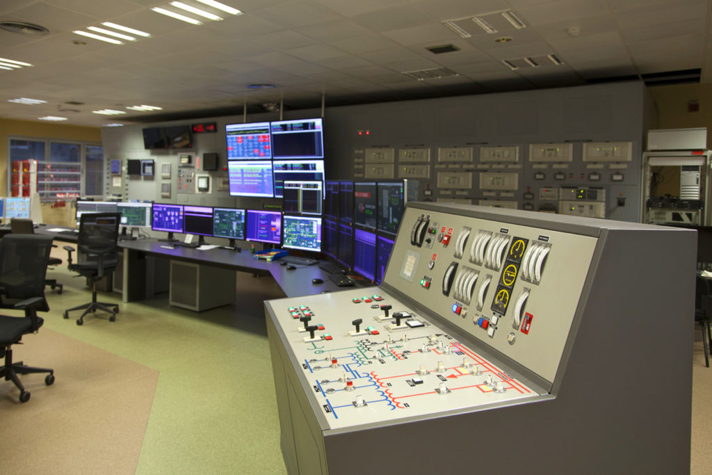 Sala de control de la Central Térmica de Soto de Ribera. EDP. Ribera de Arriba. Asturias 2019