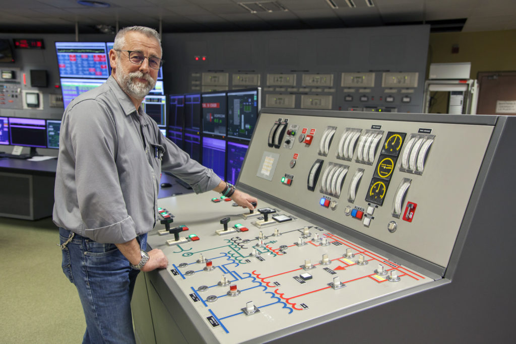 Sala de control de la Central Térmica de Soto de Ribera. EDP. Ribera de Arriba. Asturias 2019