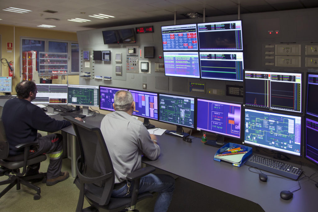 Sala de control de la Central Térmica de Soto de Ribera. EDP. Ribera de Arriba. Asturias 2019