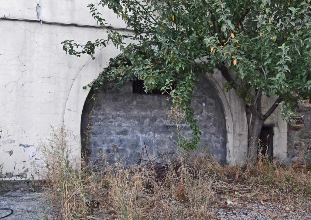 Bocamina tapiada de las instalaciones abandonadas del Pozo Alicia. Fabero. León 2018