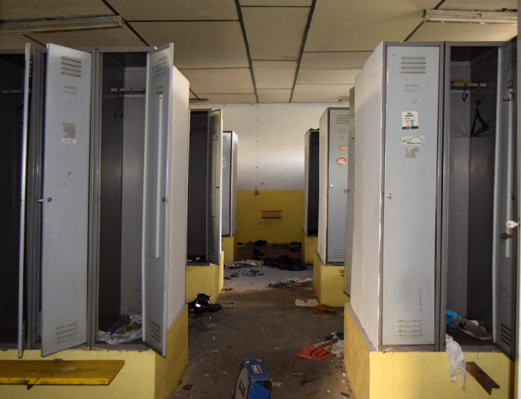 Vestuario de las instalaciones abandonadas del Pozo Alicia. Fabero. León 2018
