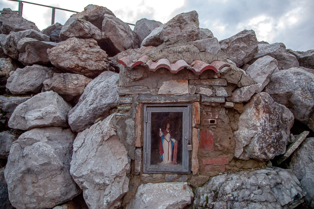 Imagen de Santa Bárbara en el exterior de la mina visitable del Centro de Interpretación de la Minería. Barruelo de Santullán. Palencia 2019