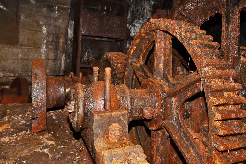 Interior de la mina de Hierro Orconera III, de Ybarra Hermanos. La Arboleda, Valle de Trápaga. Vizcaya 2019