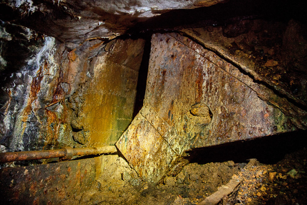 Interior de la mina de Hierro Orconera III, de Ybarra Hermanos. La Arboleda, Valle de Trápaga. Vizcaya 2019