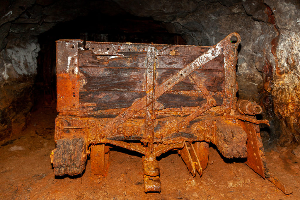 Interior de la mina de Hierro Orconera III, de Ybarra Hermanos. La Arboleda, Valle de Trápaga. Vizcaya 2019