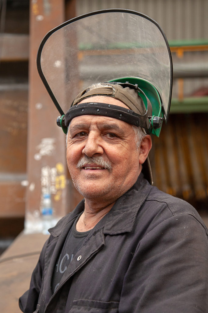 Últimos trabajadores de la factoría industrial de Construcciones Navales del Norte. La Naval. Sestao. Vizcaya 2019