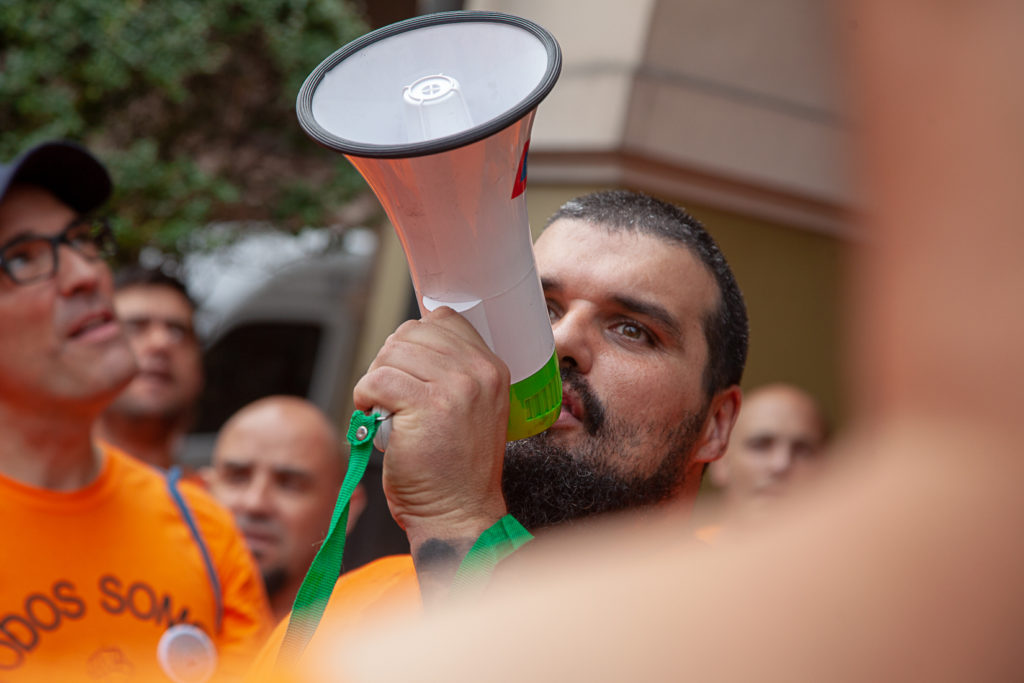 Marcha a pie desde la Factoría de Vesuvius al ayuntamiento de Langreo. Asturias 2019