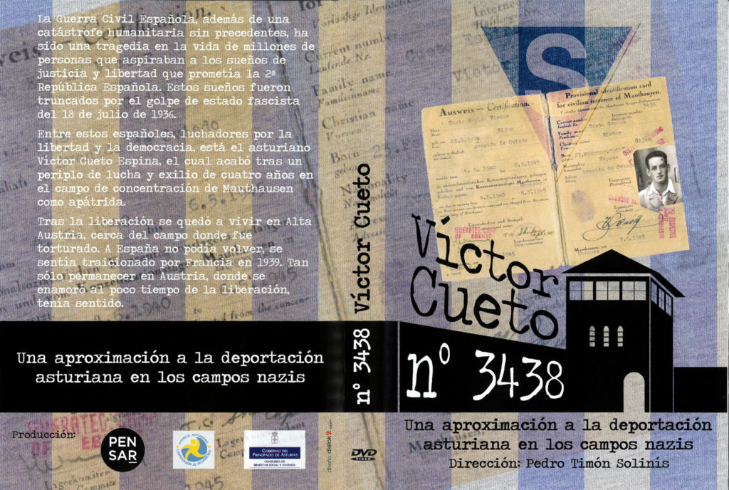 Carátula del Documental Nº 3438. Victor Cueto. Una aproximación a la deportación asturiana en los campos nazis, de Pedro Timón Solinis. 2010