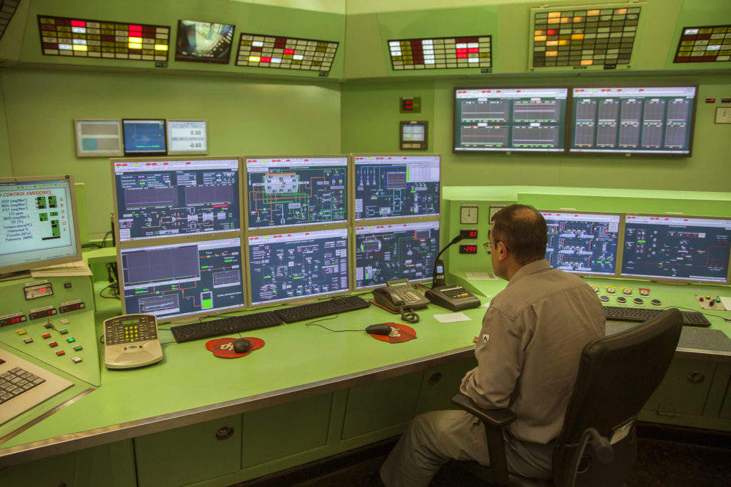 Sala de control de la Central Térmica de Aboño. EDP. Carreño. Asturias 2019