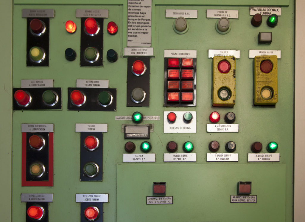 Sala de control de la Central Térmica de Aboño. EDP. Carreño. Asturias 2019